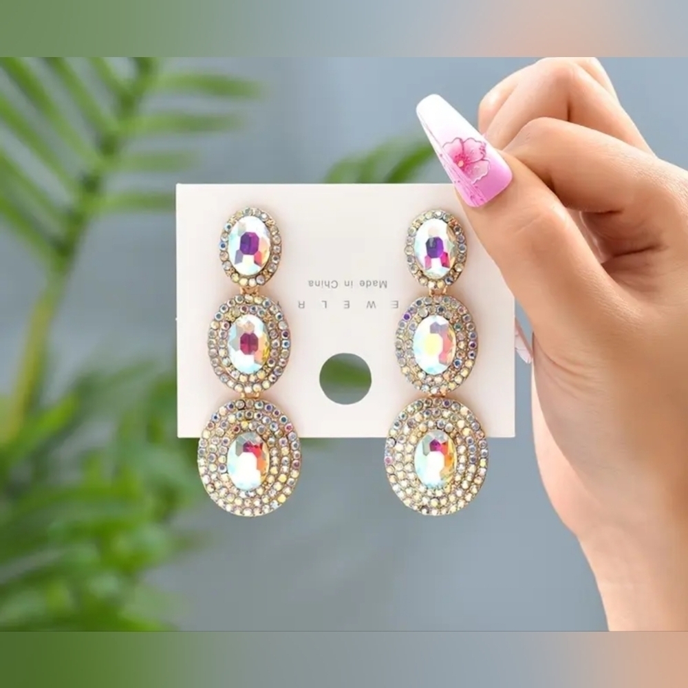 2 For $20! Elegant Crystal Drop Earrings New In Package!